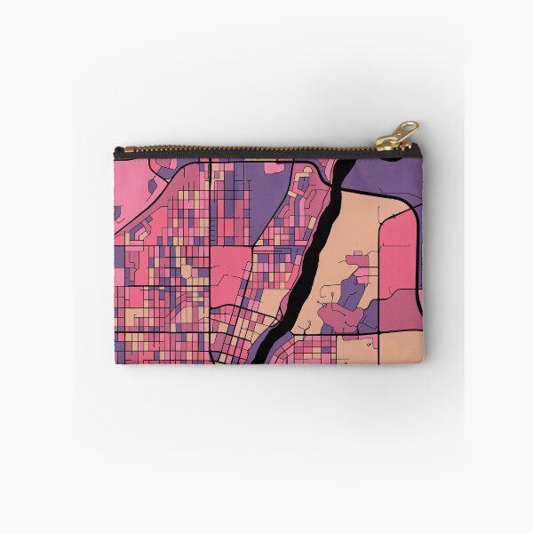 Artikelvorschau, Saskatoon-Kartenmuster in Lila und Rosa entworfen und verkauft von PatternMaps.