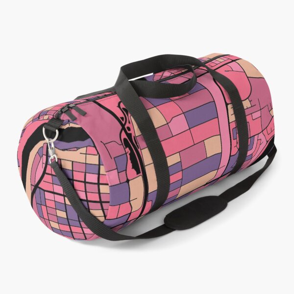 Artikelvorschau, Saskatoon-Kartenmuster in Lila und Rosa entworfen und verkauft von PatternMaps.