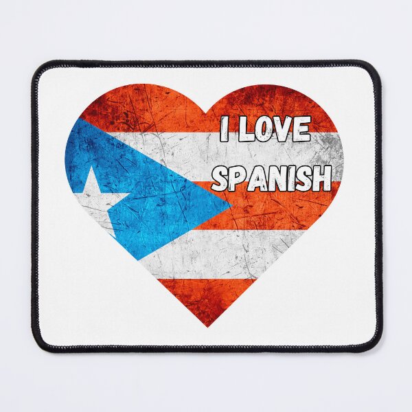 Item preview, i love spanish, heart with puerto rico flag designed and sold by language-des.