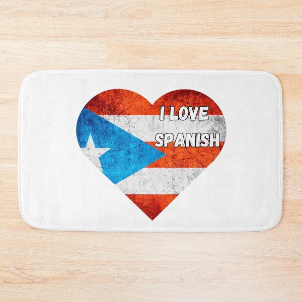 Item preview, i love spanish, heart with puerto rico flag designed and sold by language-des.