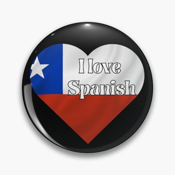 Item preview, i love spanish, heart with chilean flag designed and sold by language-des.