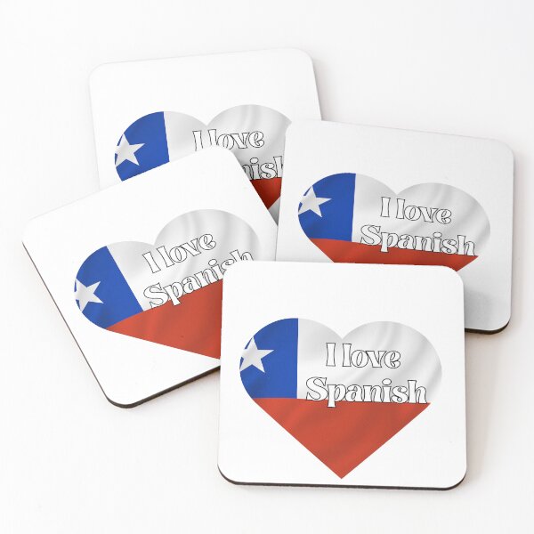 Item preview, i love spanish, heart with chilean flag designed and sold by language-des.