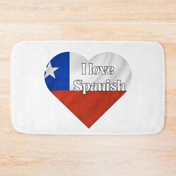 Item preview, i love spanish, heart with chilean flag designed and sold by language-des.