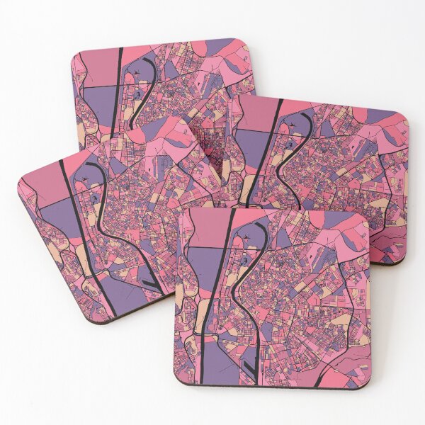 Item preview, Seville Map Pattern in Purple & Pink designed and sold by PatternMaps.