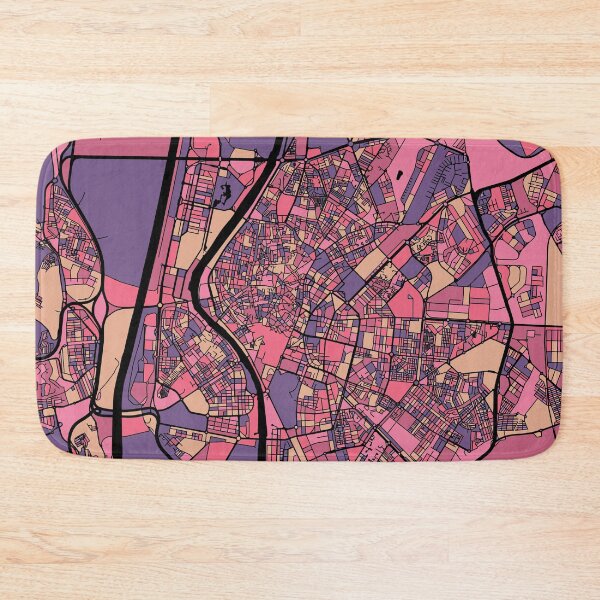 Item preview, Seville Map Pattern in Purple & Pink designed and sold by PatternMaps.