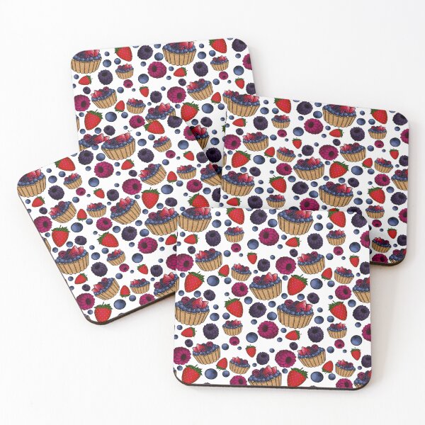 Item preview, Berry Sweet Tart Pattern (White) designed and sold by honeybeepaper.