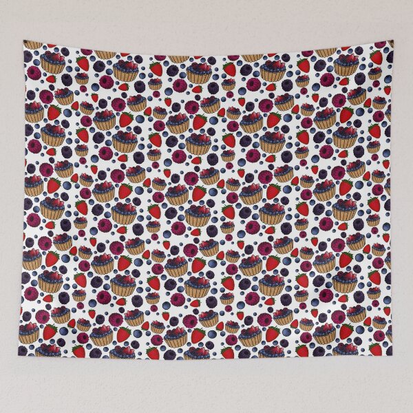 Item preview, Berry Sweet Tart Pattern (White) designed and sold by honeybeepaper.