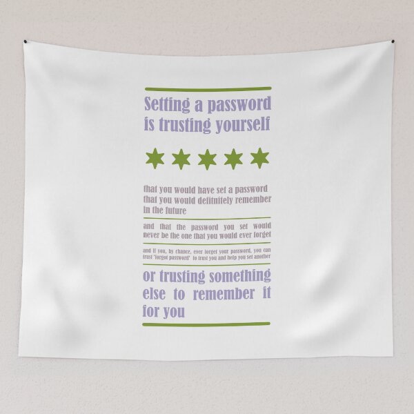 Item preview, Setting a Password is Trusting Yourself - Humor Tech Saying designed and sold by ShubhankarK.