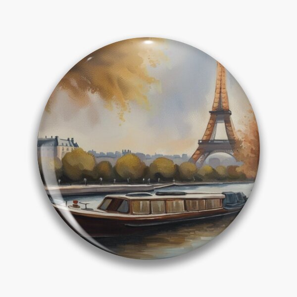 Item preview, Paris painting of a boat on the river Seine  designed and sold by JackFreestone.