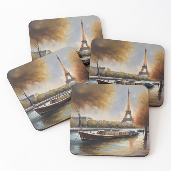 Item preview, Paris painting of a boat on the river Seine  designed and sold by JackFreestone.
