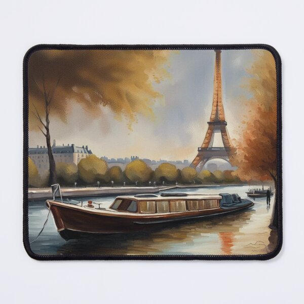 Item preview, Paris painting of a boat on the river Seine designed and sold by JackFreestone.