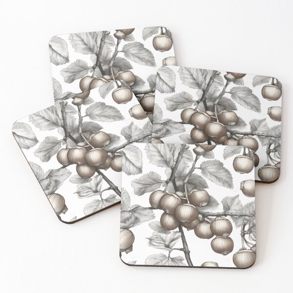 Item preview, Hazel leaves and nuts minimalist pattern designed and sold by Edith Leyster.