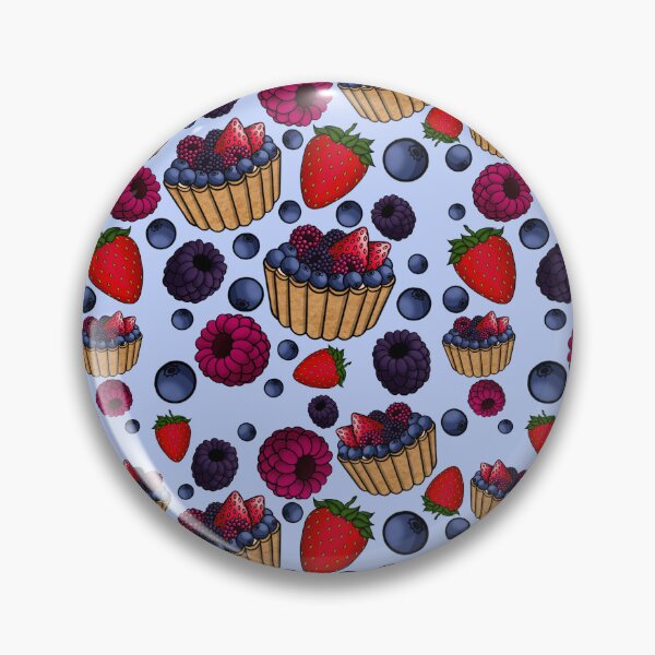 Item preview, Berry Sweet Tart Pattern (Light Blue) designed and sold by honeybeepaper.
