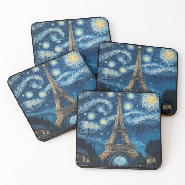 Item preview, Starry night in Paris Van Gogh Starry Night Eiffel Tower designed and sold by Vangoholic.