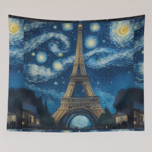 Item preview, Starry night in Paris Van Gogh Starry Night Eiffel Tower designed and sold by Vangoholic.
