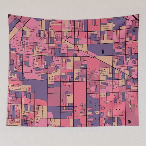 Item preview, Surrey Map Pattern in Purple & Pink designed and sold by PatternMaps.