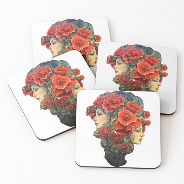 Item preview, Two girls in red flowers designed and sold by abmkf.