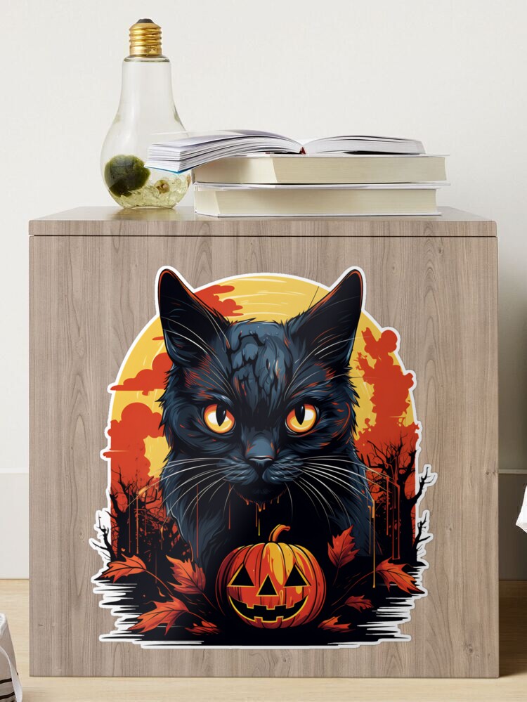 Celebrate Halloween with Black Cat and Pumpkin Sticker Fun – Soldier Complex