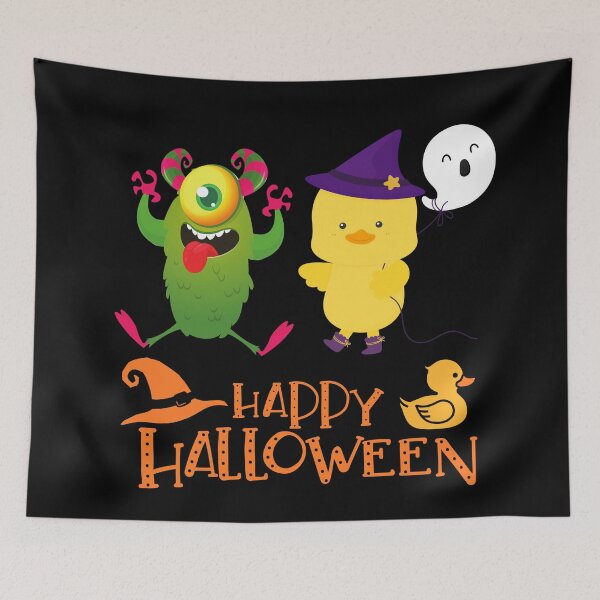 Item preview, Pato Brujo y Monstruo Verde - Feliz Halloween designed and sold by DavidsDucks.