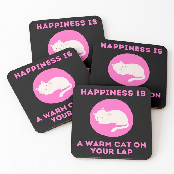 Item preview, Happiness Is A Warm Cat On Your Lap - Cat, Kittens, Happy, Positivity Quotes and Jokes designed and sold by ethanzakicab.