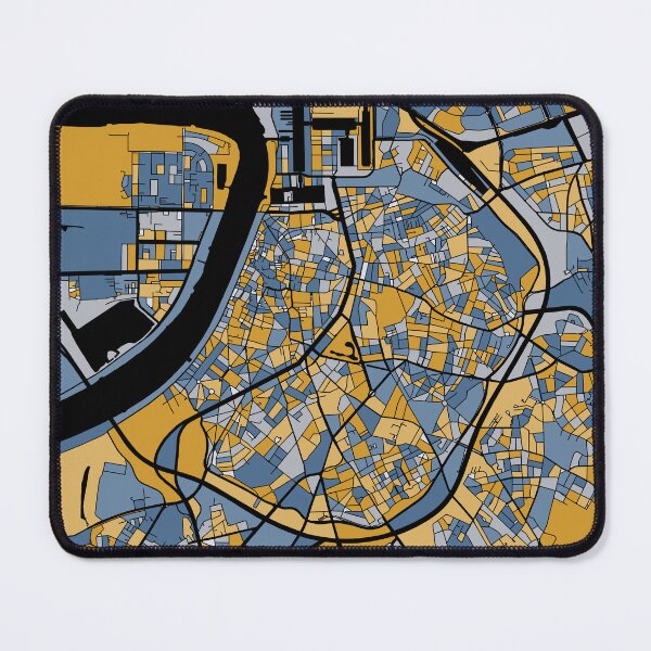 Item preview, Antwerp Map Pattern in Blue & Gold designed and sold by PatternMaps.