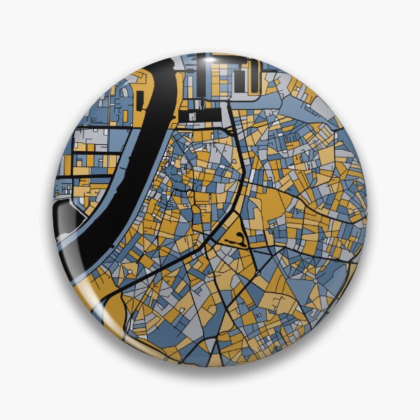 Item preview, Antwerp Map Pattern in Blue & Gold designed and sold by PatternMaps.