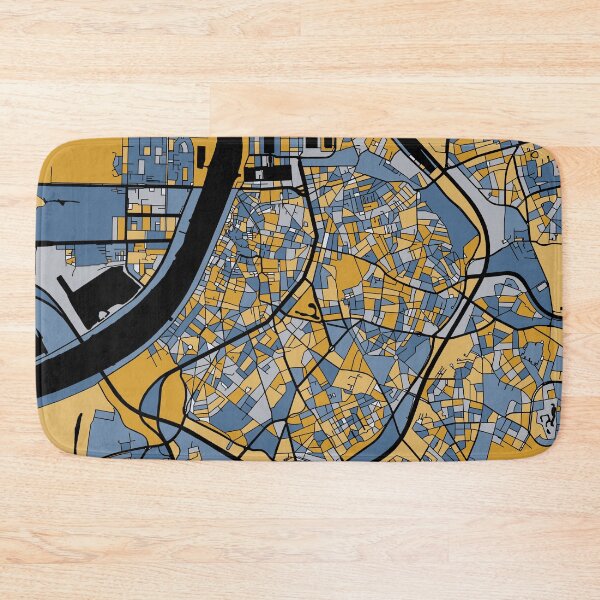 Item preview, Antwerp Map Pattern in Blue & Gold designed and sold by PatternMaps.