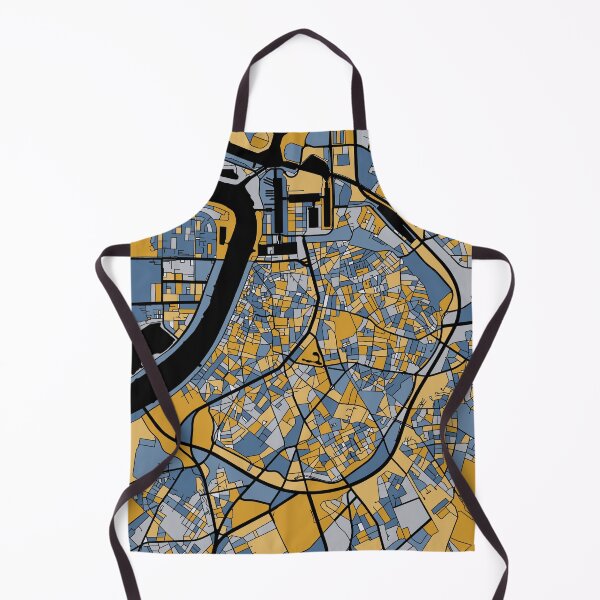 Item preview, Antwerp Map Pattern in Blue & Gold designed and sold by PatternMaps.