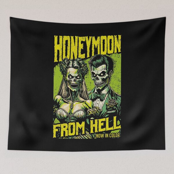 Item preview, Halloween Couple Funny Retro Zombie Love Horror Movie Poster designed and sold by GrandeDuc.