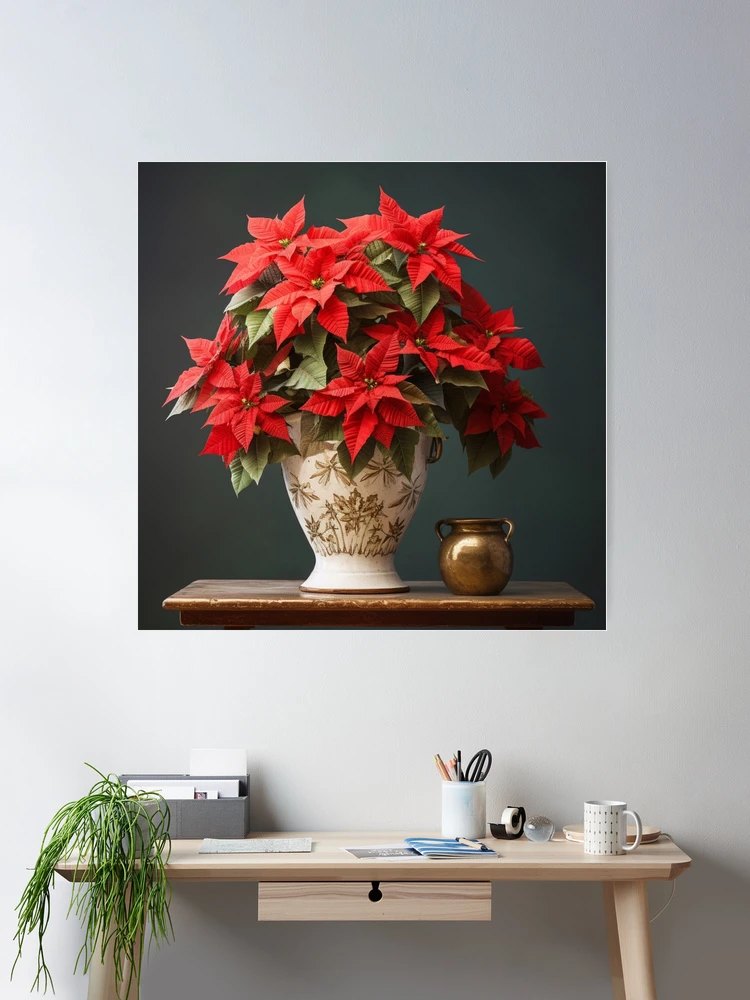 Poster for Sale mit "Weihnachtsstern in Vase" von FineArtsPro | Redbubble