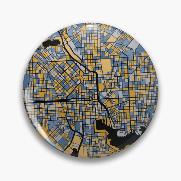 Item preview, Baltimore Map Pattern in Blue & Gold designed and sold by PatternMaps.