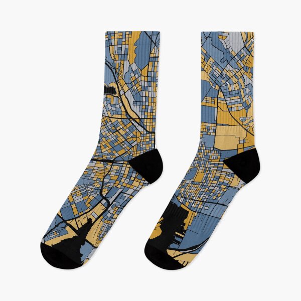 Item preview, Baltimore Map Pattern in Blue & Gold designed and sold by PatternMaps.
