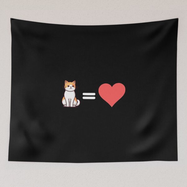 Item preview, Cat Equals Heart - Cat, Kittens, Happy, Love, Positivity Quotes and Jokes designed and sold by ethanzakicab.