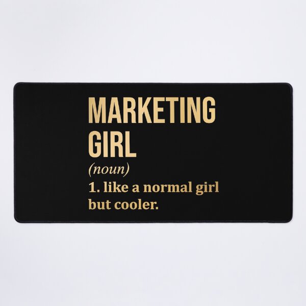Vista previa del artículo con la obra «Definición de Marketing Girl en Oro», diseñado y vendido por XCIV.