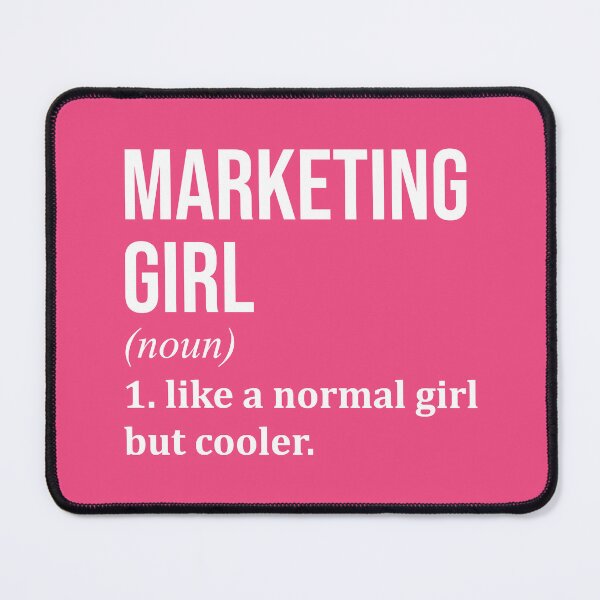 Vista previa del artículo con la obra «Definición de chica de marketing para mujeres», diseñado y vendido por XCIV.