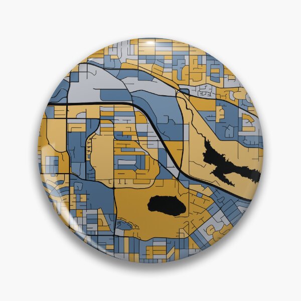 Item preview, Burnaby Map Pattern in Blue & Gold designed and sold by PatternMaps.
