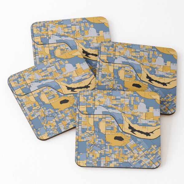 Item preview, Burnaby Map Pattern in Blue & Gold designed and sold by PatternMaps.