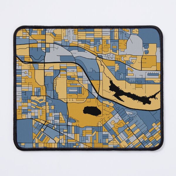 Item preview, Burnaby Map Pattern in Blue & Gold designed and sold by PatternMaps.
