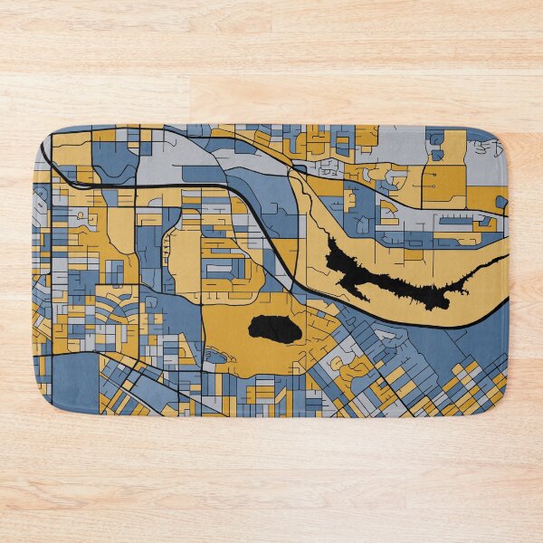 Item preview, Burnaby Map Pattern in Blue & Gold designed and sold by PatternMaps.