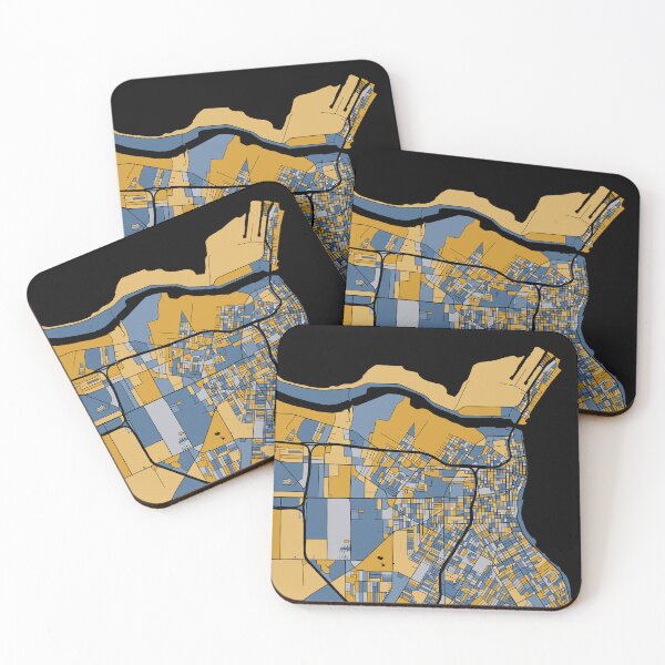 Item preview, Corpus Christi Map Pattern in Blue & Gold designed and sold by PatternMaps.