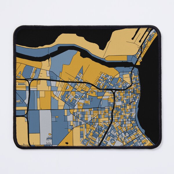 Item preview, Corpus Christi Map Pattern in Blue & Gold designed and sold by PatternMaps.