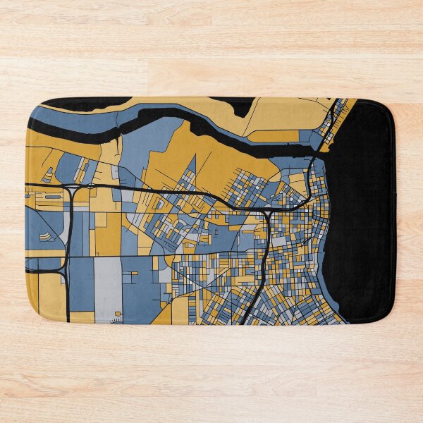 Item preview, Corpus Christi Map Pattern in Blue & Gold designed and sold by PatternMaps.