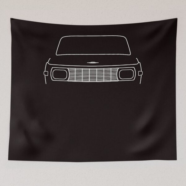 Item preview, Wartburg 353 Knight vintage car white outline graphic designed and sold by BRANTRAVLUS.