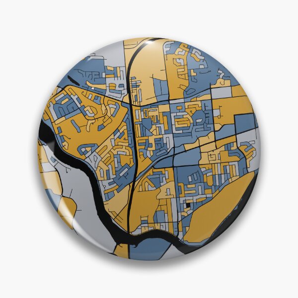 Artikelvorschau, Gatineau-Kartenmuster in Blau und Gold entworfen und verkauft von PatternMaps.