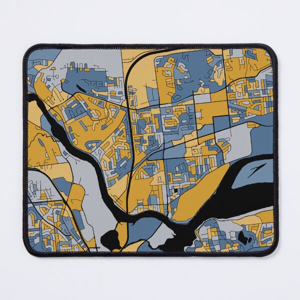 Item preview, Gatineau Map Pattern in Blue & Gold designed and sold by PatternMaps.