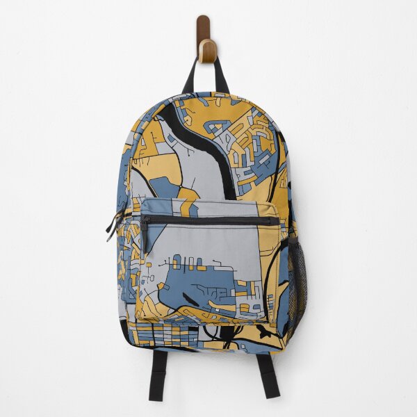 Item preview, Gatineau Map Pattern in Blue & Gold designed and sold by PatternMaps.