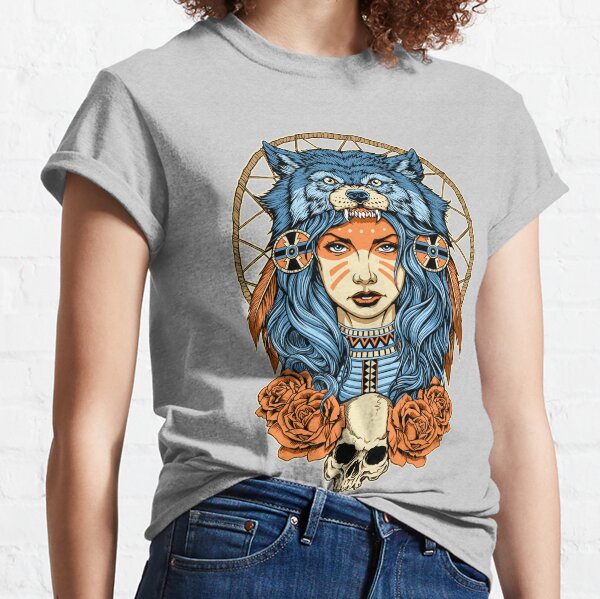  Women's Feathered Indians Native American T-Shirt Funny Retro  Indian Headdress Boho Tees Tops : Clothing, Shoes & Jewelry