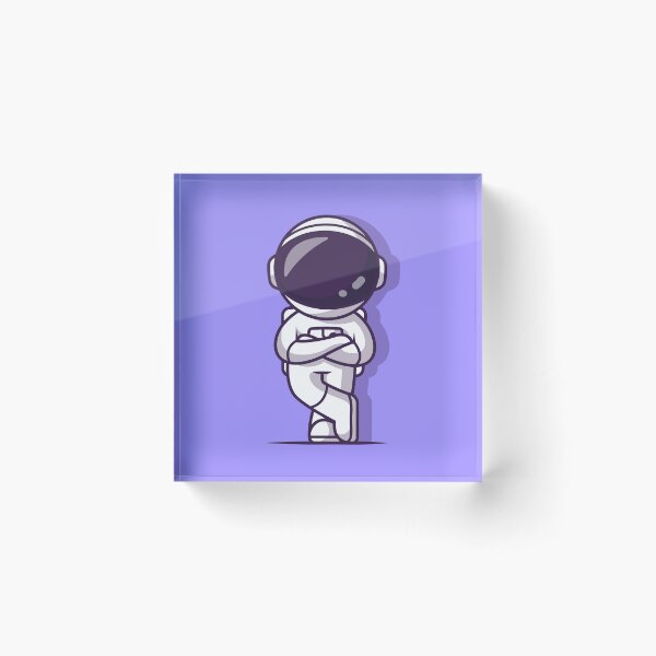 Item preview, Cosmic Contemplation: Cute Astronaut Standing with Folding Hands Cartoon Vector Icon Illustration designed and sold by hjian8219.