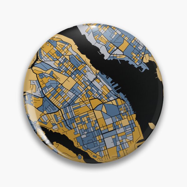 Item preview, Halifax Map Pattern in Blue & Gold designed and sold by PatternMaps.