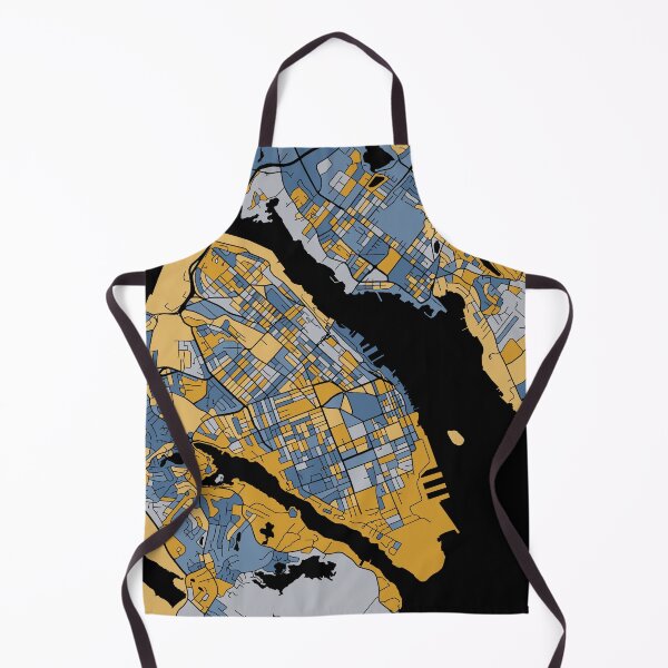 Item preview, Halifax Map Pattern in Blue & Gold designed and sold by PatternMaps.
